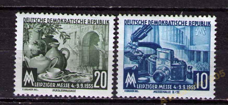 1955 гдр. Блок марочный ГДР Лейпцигская ярмарка 1955 г.