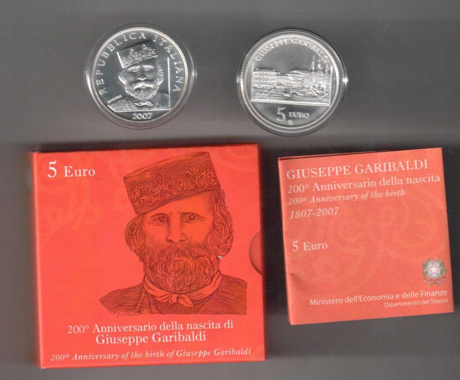 5 Евро Италия 2007 Гарибальди