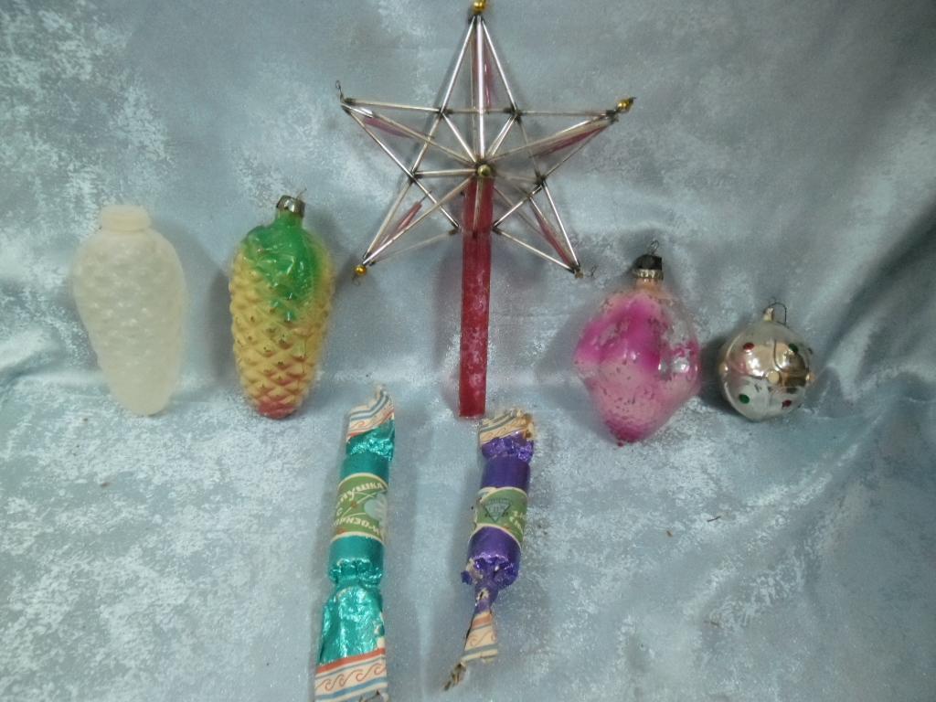 ИГРУШКА БОЛЬШАЯ НОВОГОДНЯЯ + ХЛОПУШКИ..7 ШТ.
