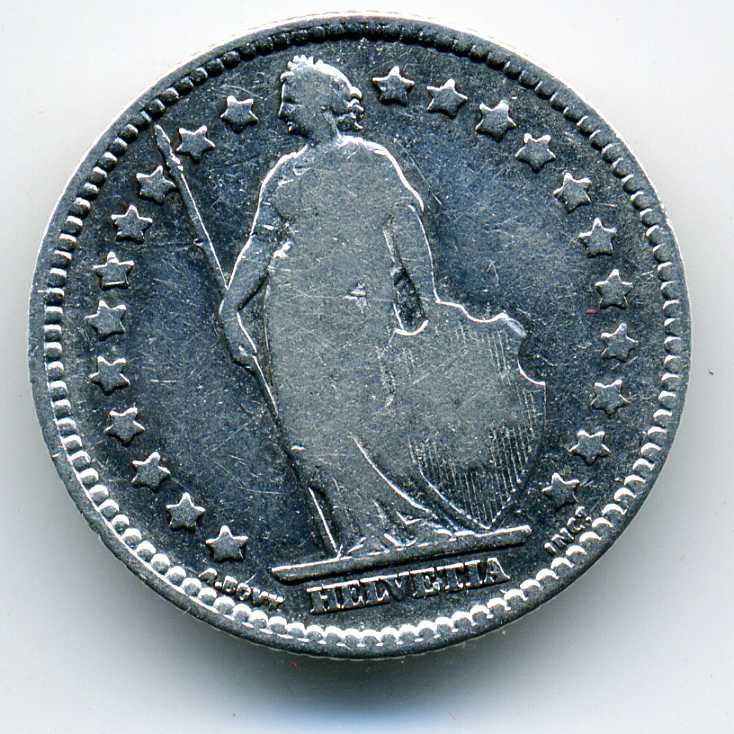1 франк - Швейцария - 1894 - серебро 835