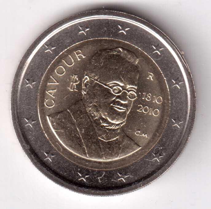 2 евро Италия  2010.200 со дня рожд. графа Кавура