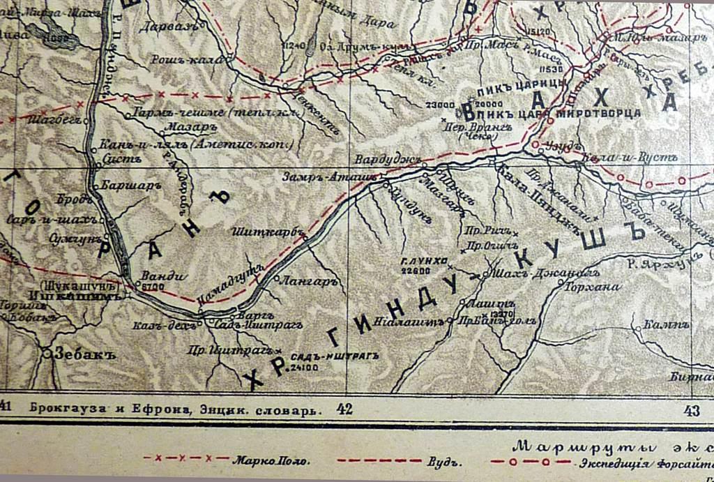 Карта памира подробная