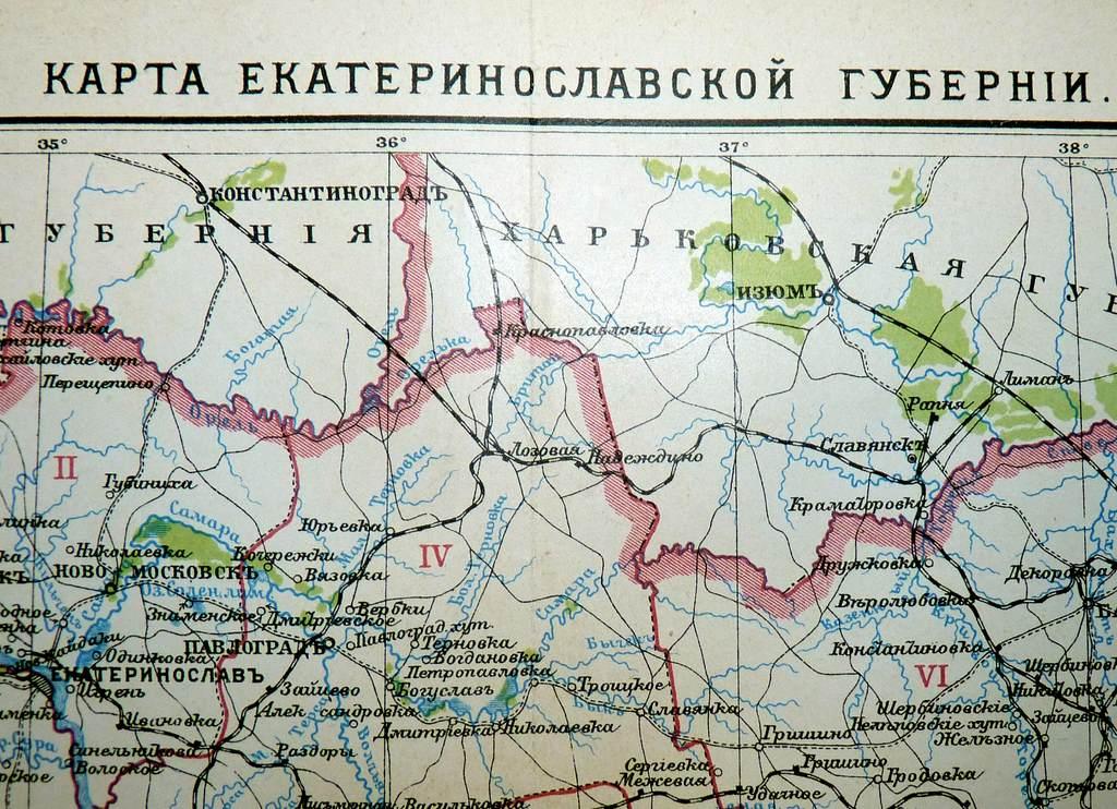Екатеринославская губерния карта