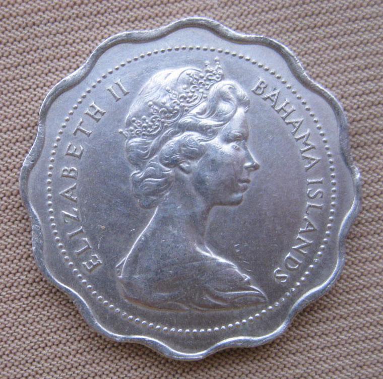 Багамские острова (Багамы) 10 центов 1969 года.