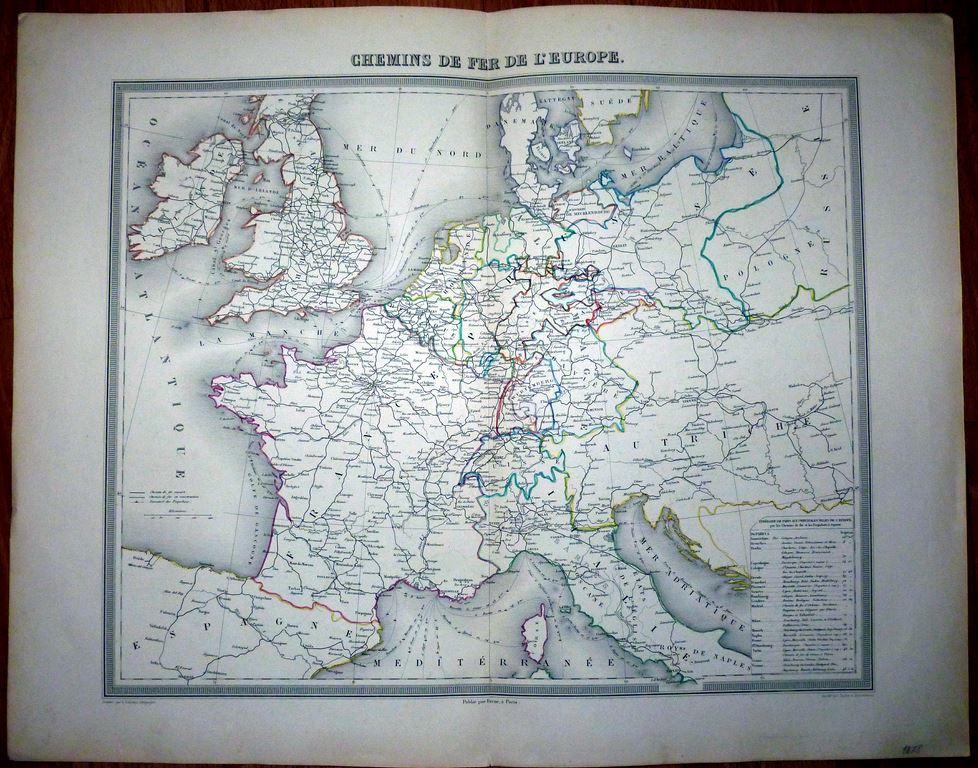 карта гравюра морских Торговых путей ЕВРОПА 1878 г