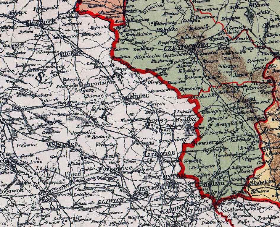 Польша 1914 года карта