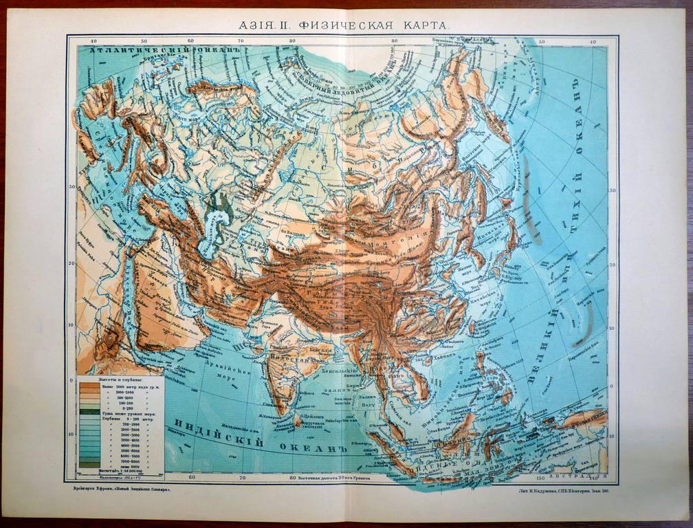 Карта азии 1900