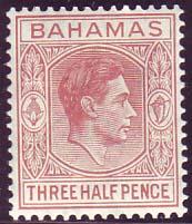 Багамские о-ва(BAHAMAS) 1938г 1.5d MNH OG
