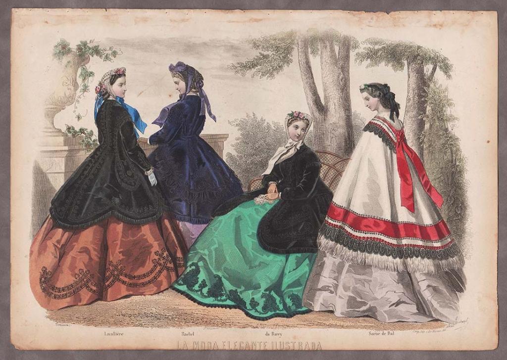 Франция. Дамы. Четыре модницы.1867 год.