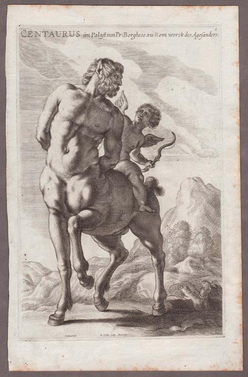 Кентавр и Амур, гравюра 1675 года.