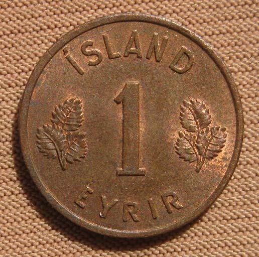 Исландия 1 аурар 1959 года. XF-UNC
