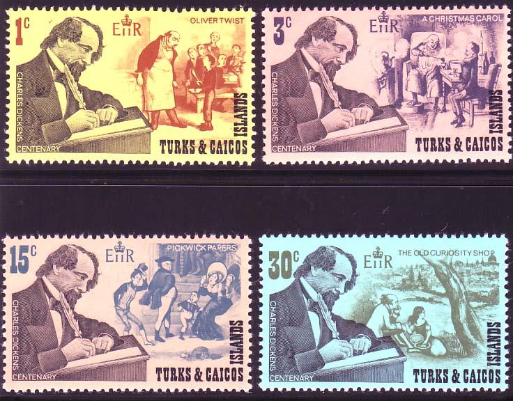 Теркс и Кайкос MNH OG серия 1970 г. Диккенс
