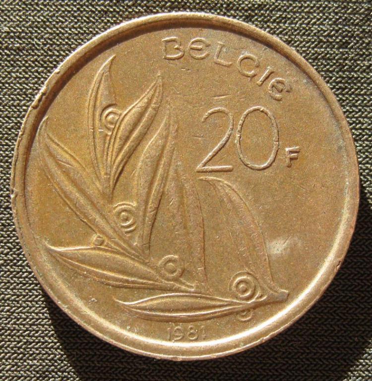 Бельгия 20 франков 1981 года. Belgie