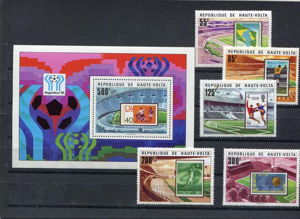 1977 В Вольта футбол Михель 700 - 705 MNH(**)