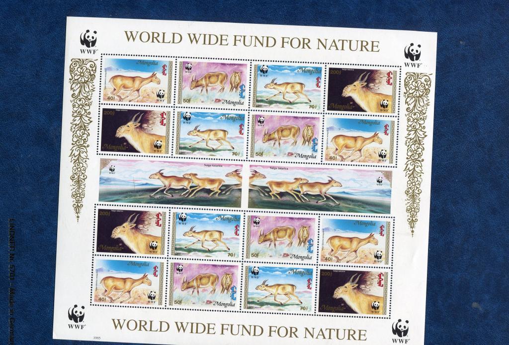 1995 Монголия фауна лист Михель 2562-2565 MNH (**)