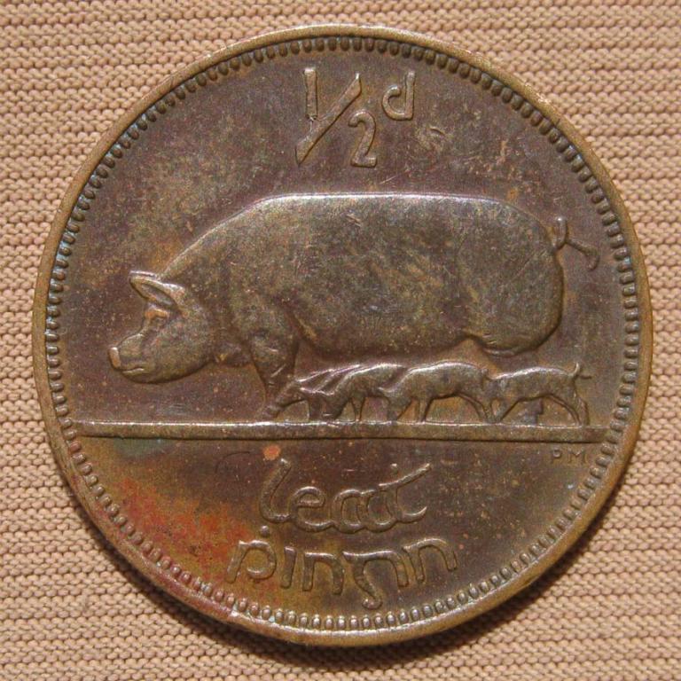 Ирландия 1/2 пенни 1942 года.