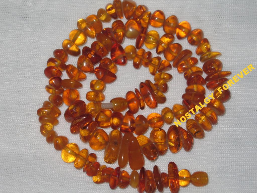 БУСЫ КОЛЬЕ нат.Янтарь СССР винтаж 57см