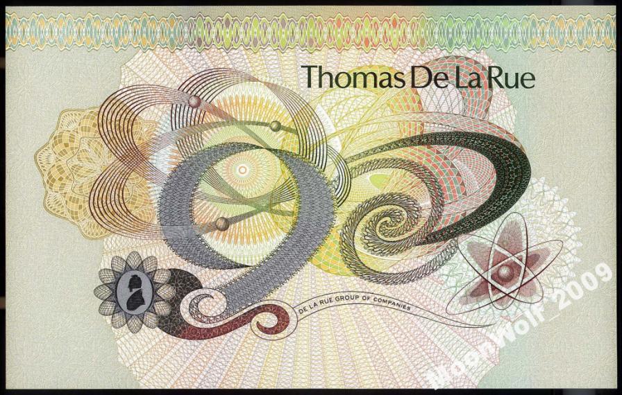 Рекламная Тестовая Банкнота Thomas De La Rue UNC ПРЕСС
