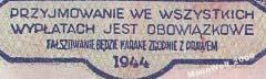 ПОЛЬША 10 злотых 1944 OBOWIAZKOWE Serja - Am -