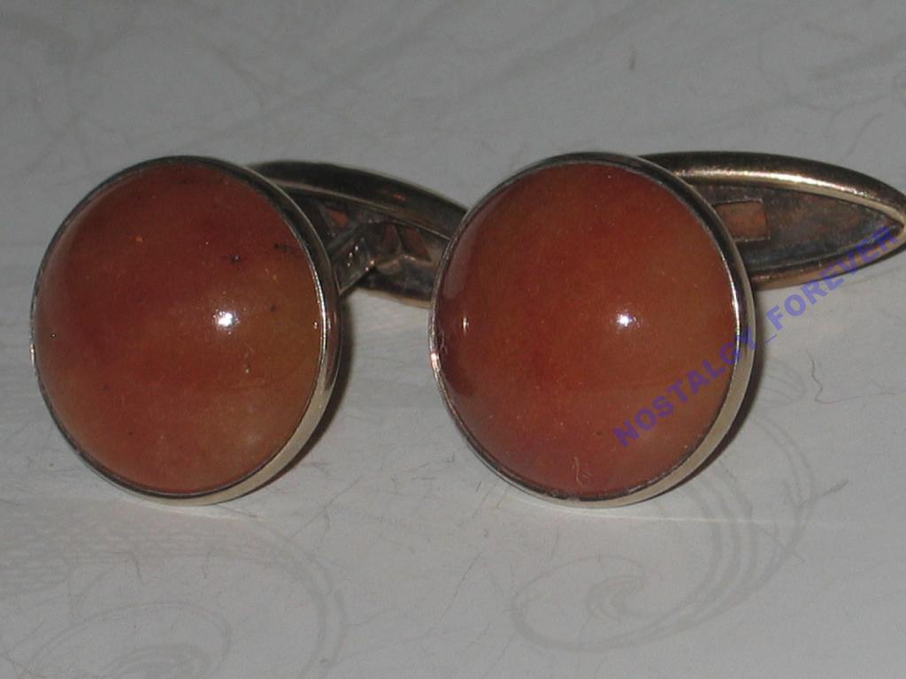 Запонки серебро 875 + золото  Ленинград СССР