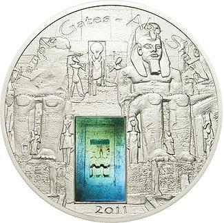АБУ СИМБЕЛ голограмма ФАРАОН Палау 2011 серебр RAR