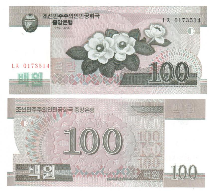 Корея С - 100 вон 2009 г , P ..,   UNC, к-я А