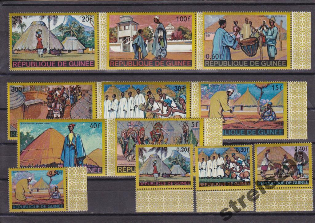 GUINEE Гвинея Костюмы.Быт Серия 1968 г  Сост**