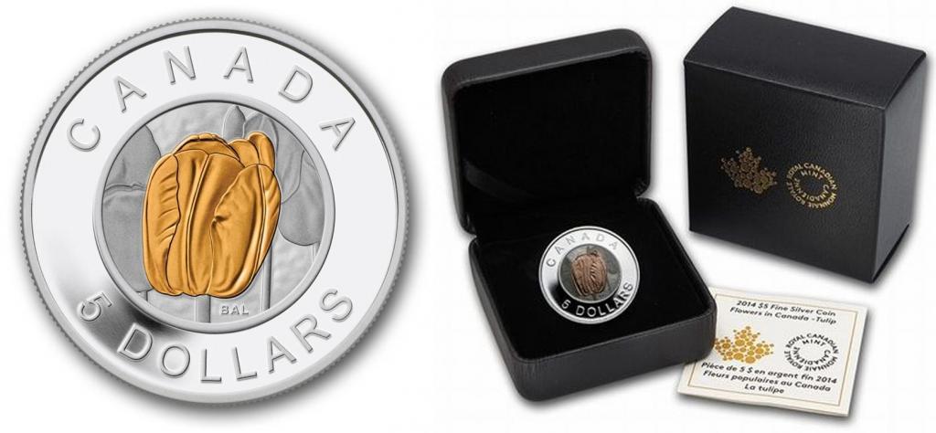 ТЮЛЬПАН Канада 2014 БИМЕТАЛЛ серебро НИОБИЙ ЦВЕТОК