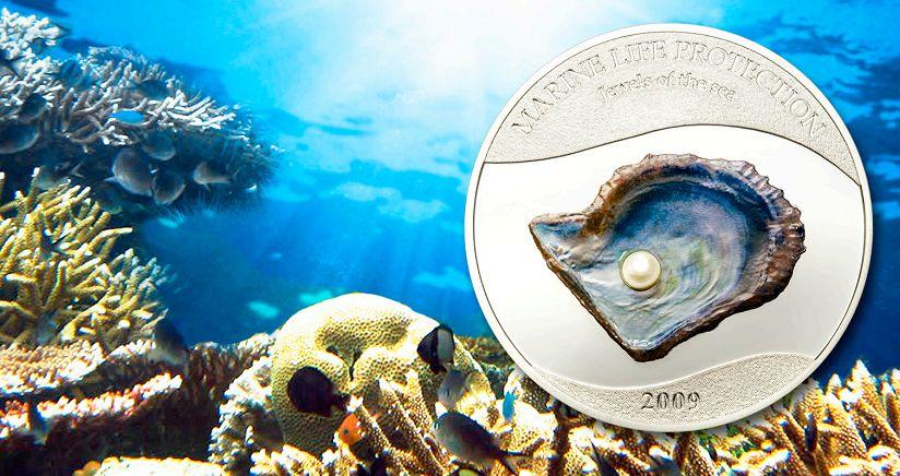 ЖЕМЧУЖИНА вставка ДРАГОЦЕННОСТЬ Палау 2009 ЦВЕТ Rr