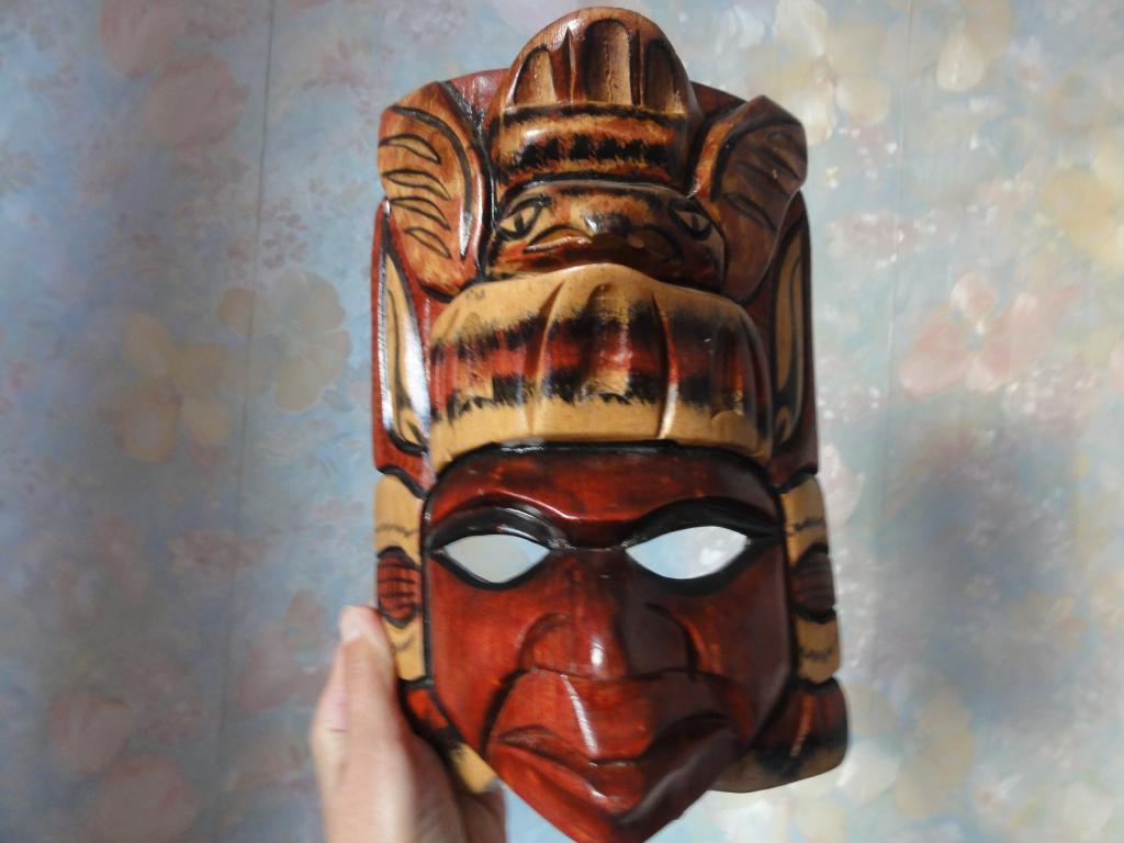 РИТУАЛЬНАЯ МАСКА ИНДЕЙЦЕВ МАЙА КРАСНОЕ ДЕРЕВО rar