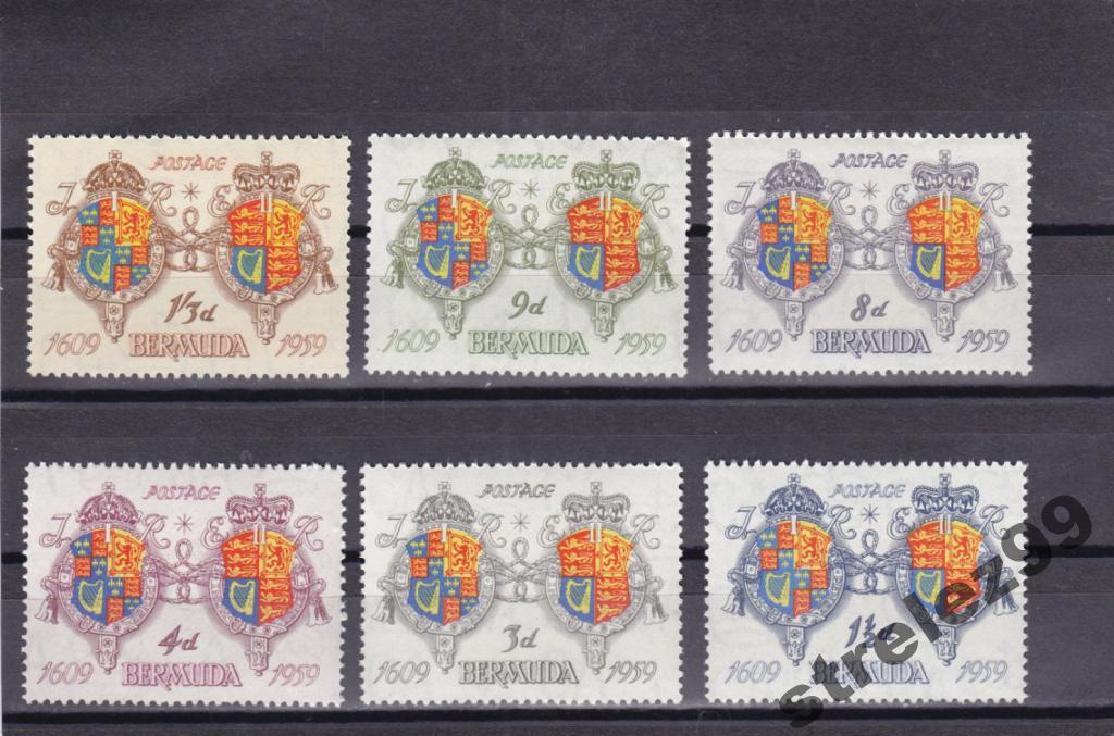 BERMUDA  350 лет заселения Серия 1959 г Сост**