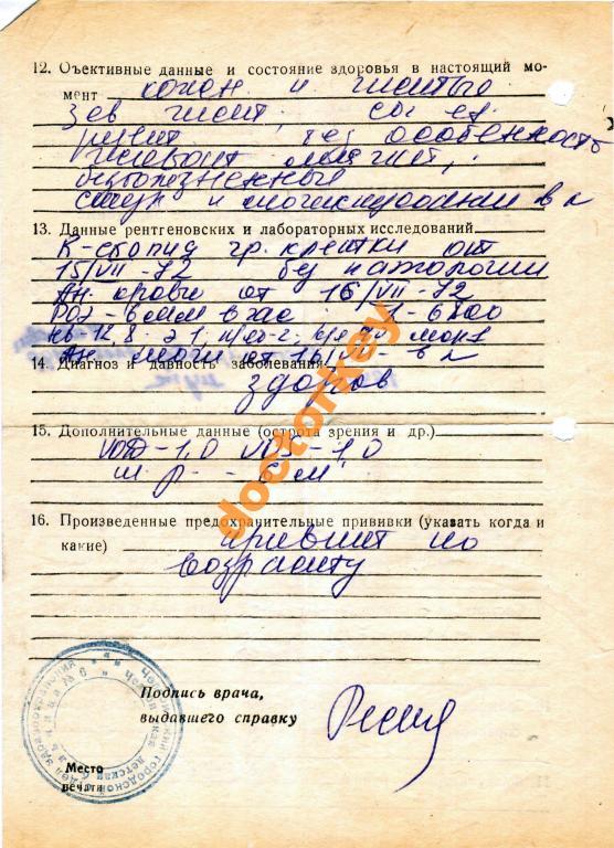 Как выглядит справка 079 у