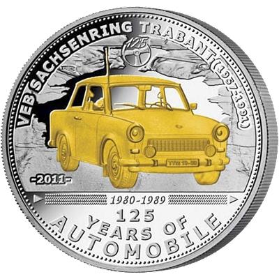 ТРАБАНТ Палау 2011 АВТОмобиль серебро ПОЗОЛОТА RAR