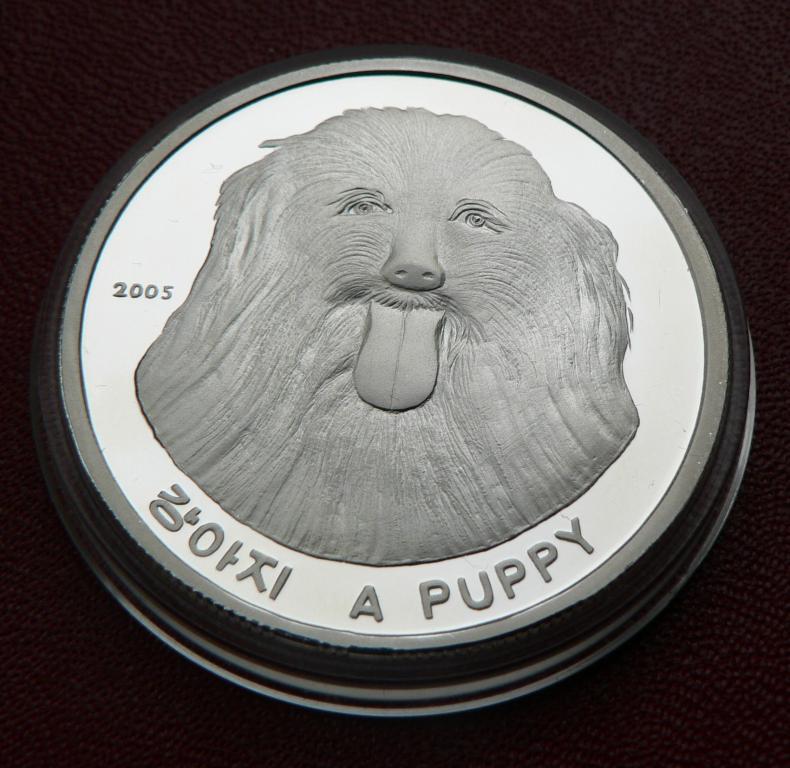 СОБАКА Корея 2005 серебро 20 Вон РАРИТЕТ