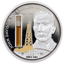 НЕФТЬ вставка РОКФЕЛЛЕР Кука 2008 позолота Ag RAR