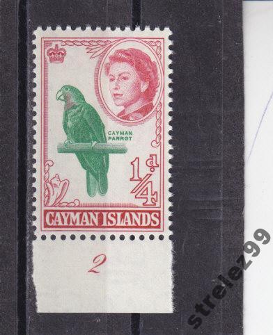 CAYMAN ISLANDS  Попугай Фауна № 154  1962 г Сост**