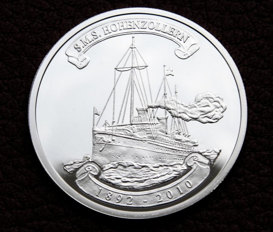 КОРАБЛЬ Камерун 2010 SMS HOHENZOLLERN серебро RAR