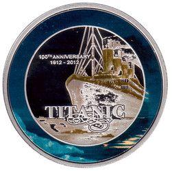 ТИТАНИК 100 лет Кука 2012 1 $ ЦВЕТная РЕДКАЯ