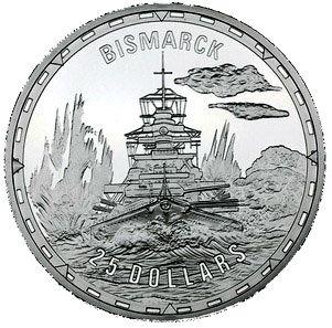 КОРАБЛЬ Соломоновы 2005 BISMARCK серебро RAR