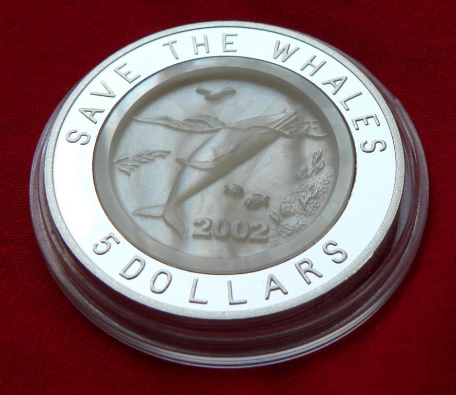 КИТЫ Питкерн 2002 вставка ПЕРЛАМУТР серебро RAR