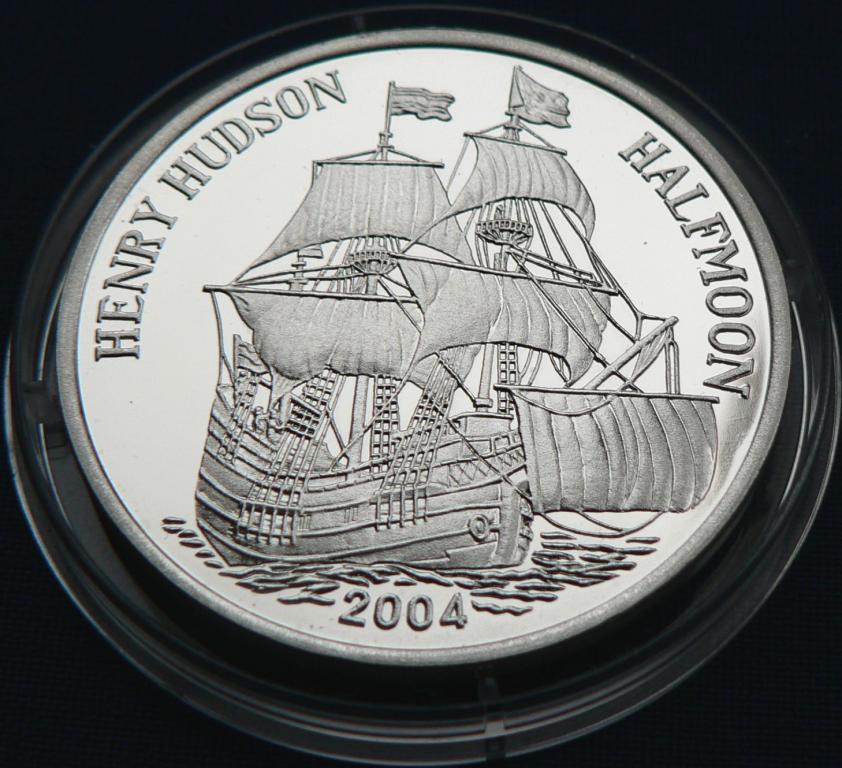 ПАРУСНИК Корея 2004 корабль HALFMOON серебро RAR