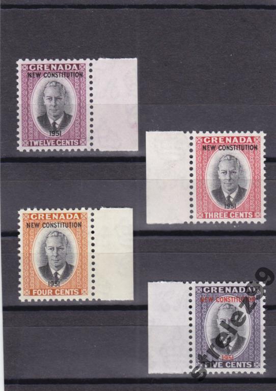 GRENADA  Гренада  Надпечатка Серия 1951 г  Сост**
