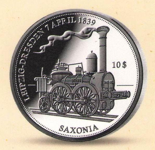 ПАРОВОЗ Науру 2010 САКСОНИЯ локомотив ЖД серебро