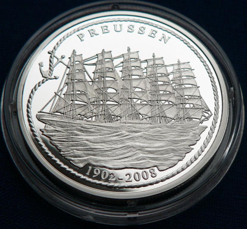 ПАРУСНИК Того 2008 корабль PREUSSEN серебро RAR