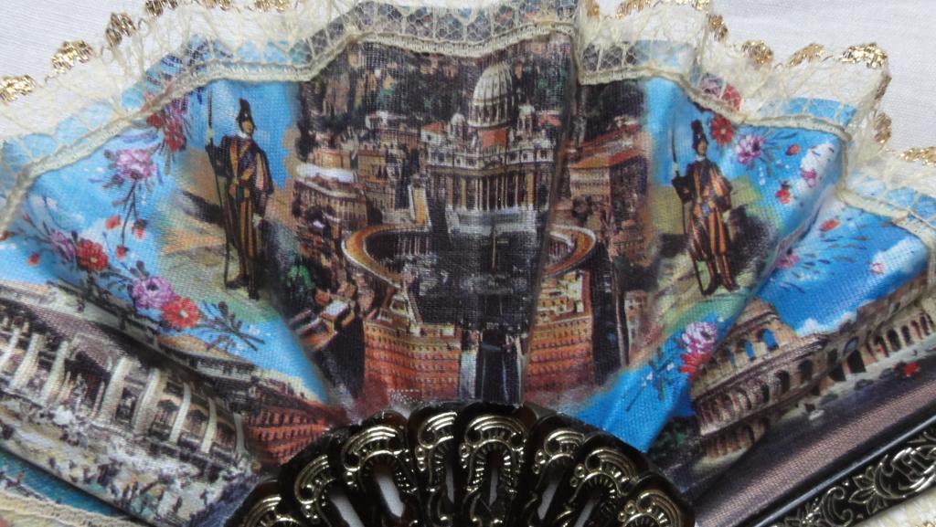 Винтажный Веер РУЧНАЯ РАБОТА ИТАЛИЯ 80-е гг