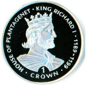 КОРОЛЬ Ричард I Гибралтар 1999 серебро вст САПФИР
