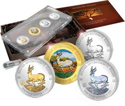 ИНВЕСТМЕНТ 2010 набор 4 монеты ЦВЕТ гологр BOX RAR