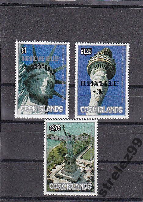 CООK ISLANDS Статуя  Свободы Надпеч. Серия Сост**