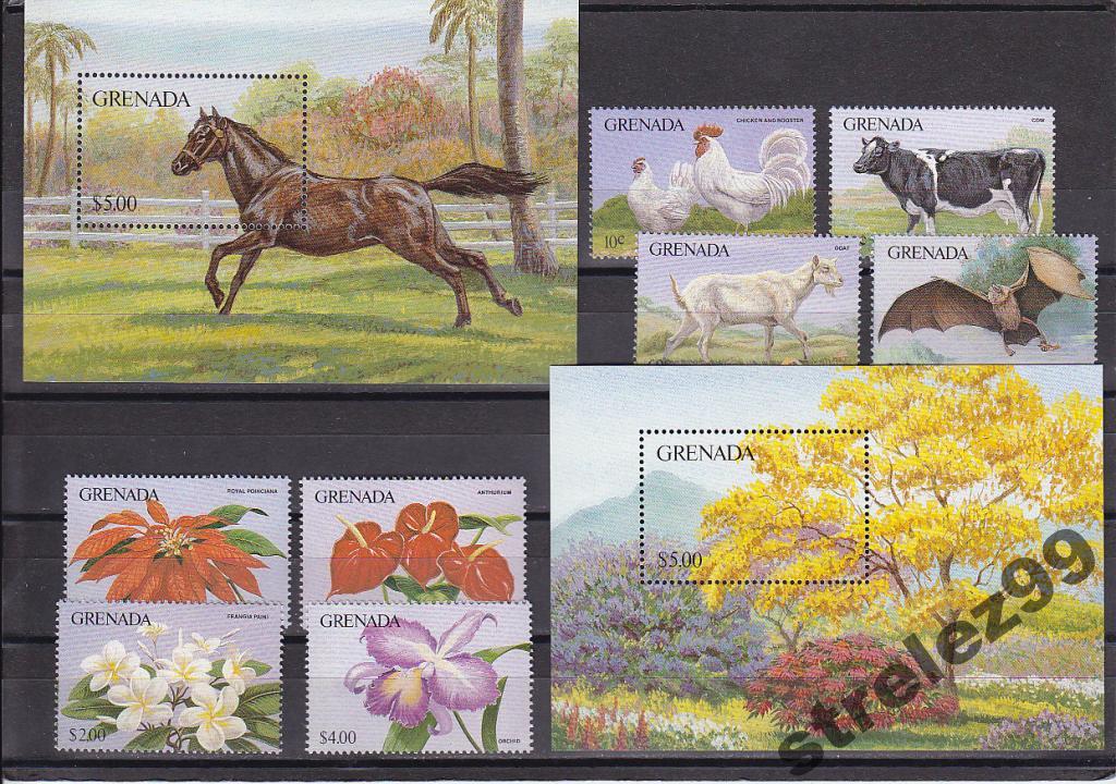GRENADA Фауна.Флора 2 Блока + 2 Серии Сост**