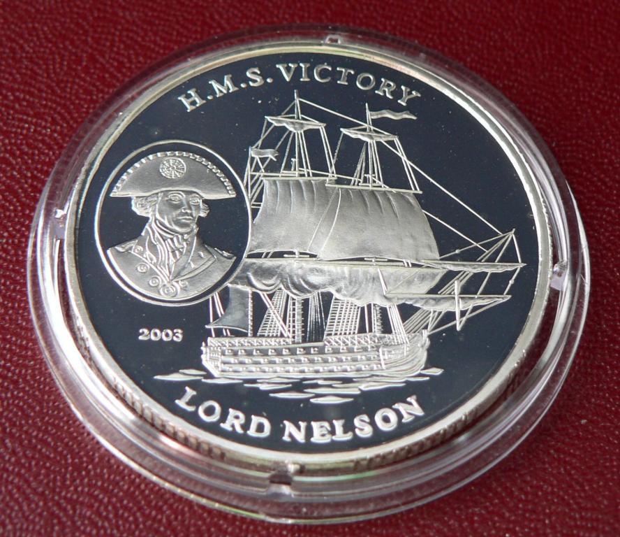 ПАРУСНИК Корея 2003 HMS VICTORY серебро Нельсон